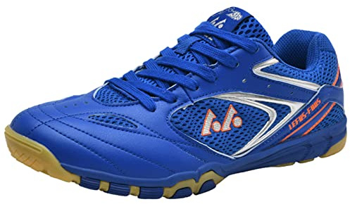 Zapatos De Tenis De Mesa para Hombres Y Mujeres Zapatillas Ligeras De Bádminton Transpirables para Adolescentes Y Estudiantes,Azul,45 EU