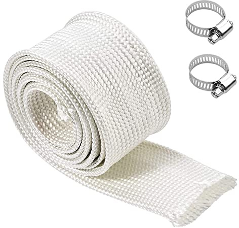 1.2m Titan Heat Sleeve Abgasschlauch 25mm für Stromerzeuger Notstromaggregat Abgasrohr Standheizung Isolierung Schlauch High TEMP Fiberglass Sleeving Für Heizungen Air-Klimaanlage