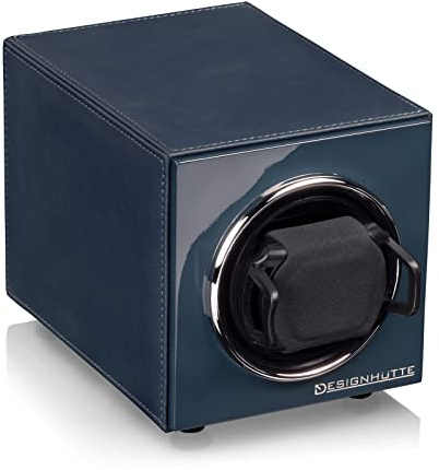 DESIGNHÜTTE® Uhrenbeweger Manhatten - Blau/Blau