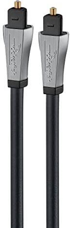 Rocketfish Toslink Optical Audio Cable - Fiber Optic Audio Cable for Home Theater & Sound System - Durable Cable Cord for Quality Audio - Black Optical Cable for TV & Soundbar - 12'