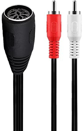 LOKEKE Cavo DIN da 8 pin a 2 RCA, DIN 8 pin femmina a 2RCA rosso bianco maschio stereo cavo cavo cavo audio per apparecchiature audio ricevitore lettore CD