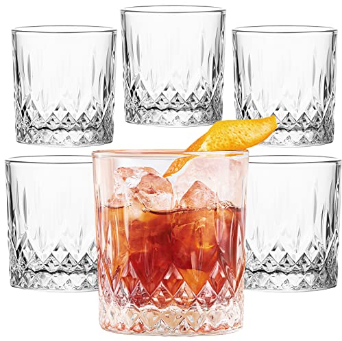 Konzept 11 Trinkgläser Set 280 ml Transparent, 6-teiliges Wasserglas Set, Perfekt als Saftgläser, Gin Gläser, Cocktailgläser, Geriffelte universale Mehrzweckgläser
