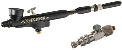 Badger Air-Brush Co Wargames Delivered Ultrafeines Pixel-Airbrush-Set – Sotar Schwerkraftzufuhr-Airbrush-Feindüse mit 2 ml befestigtem Becher und Pac-Ventilregler – Airbrush-Set für Miniaturmalerei