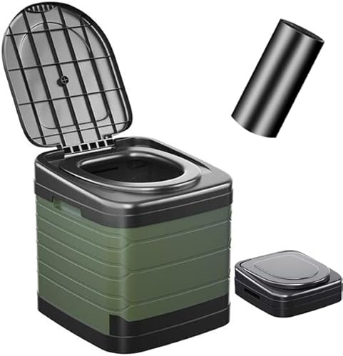 Portable Camping Toilets Porta Potty (Green,Large) - Portable Potty for Adults , Collapsible Emergency Toilet With Cover , Toilet For Camping , Hiking , Traffic Jams