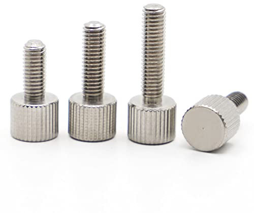 EAUSO Rändelschrauben 304 Edelstahl Rändel Flacher runder Kopf Handfest Rändelschraube M2 M2,5 M3 M4 M5 M6 Chassis Rändelschraube einstellen Werkzeuglose Schrauben Befestigungselement 25 mm
