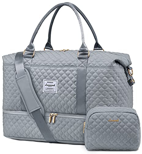 LOVEVOOK Handgepäck Tasche Reisetasche Sporttasche Damen Groß mit Kulturbeutel Weekender Travel Duffle Bag mit Schuhfach Kliniktasche Geburt Wickeltasche Wasserdicht für Flugzeug Reise Gym Holiday