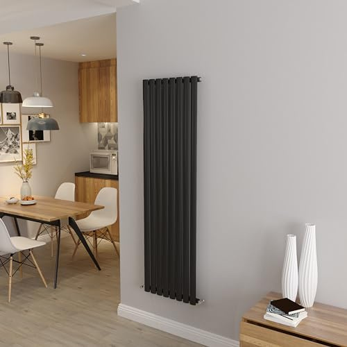 Acezanble∣Oval Column Radiator 1600x472mm Vertical Radiator Black Single Column Central Heating Radiators Modern Designer Radiators