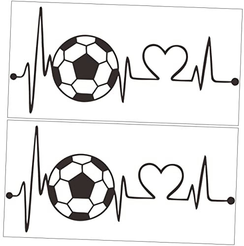 ABOOFAN Fußball Wandaufkleber Pvc Herzschlag Linie Selbstklebend 2 Stück Jungenzimmer Schlafzimmer Dekoration Abnehmbar