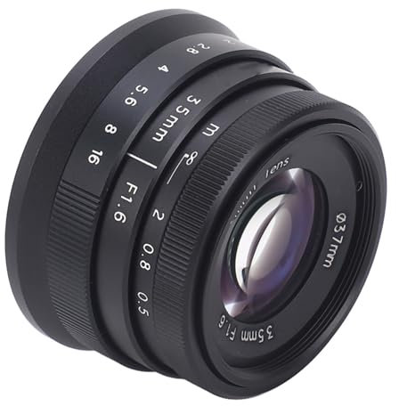 35mm F1.6 Portrait Camera Lens, Large Aperture Manual Focus Lens, Fixed Optical Glass FX Mount Camera Lens for FujiFilm XH1 XA5 XT10