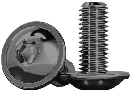 Drenky Tornillos Torx 20 Piezas, M6x20mm, Acero Inoxidable Negro A2 V2A, Tornillos Torx Con Brida, Totalmente Roscados