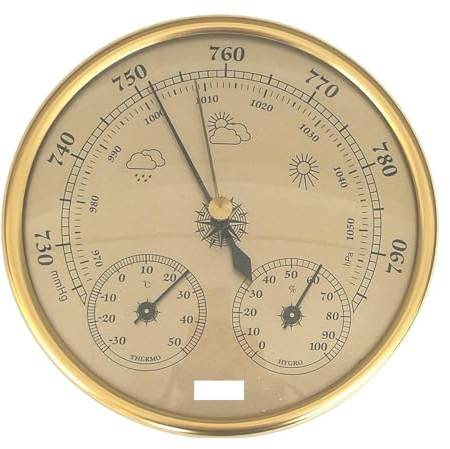 Barómetro, Estación Meteorológica Analógica, Termómetro Higrómetro Barómetro, barómetros Instrumentos meteorológicos, Barómetro doméstico montado en la pared