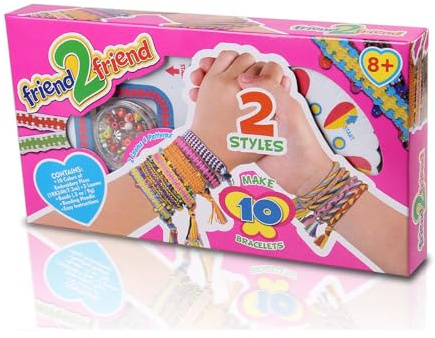 Happium DIY armband tillverkningssats för flickor, vänskapsarmband för flickor, vänskap DIY box kit för barn i åldrarna 8–14 år, smyckestillverkningssatser