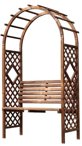 Banc D'arche en Bois, Arche De Patio avec Siège À Lattes, Banc Extérieur Résistant Aux Intempéries, Parfait pour Les Plantes Grimpantes De Jardin, De Pelouse Et D'arrière-Cour