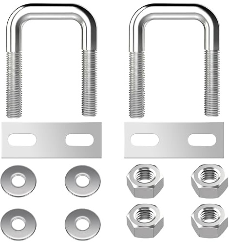 QIMEI-SHOP U Schrauben M8 U Bolzen Edelstahl U Bügelschraube mit Mutter Rahmenplatte Unterlegscheibe 25 mm Innenbreite für Rohr Befestigung 2 Stück M8 25x50mm