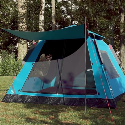 Homgoday Kuppel-Campingzelt 5 Personen Kuppelzelt Familienzelt Trekkingzelt Gartenzelt mit abnehmbarem Überzelt Wasserdicht Zelt für Camping Reise Trekking Blau Quick Release