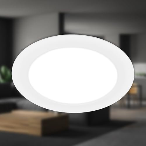 BRILONER - 1x faretto da incasso LED 230V piatto, luce bianca neutra, 18W, 1980lm, faretti da soffitto, faretti LED 230V, 68mm, 220x30mm (DxH), bianco