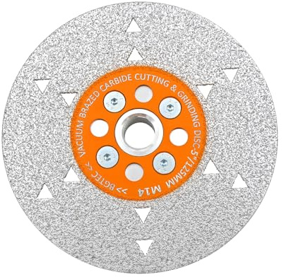 Brasato Cementato Lame da Taglio e da Rettifica in Metallo Duro BGTEC 125MM Doppio Lato Lama per Sega Circolareper Taglio e Smerigliatura Del Legno con Flangia M14