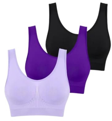 Boolavard Lot de 3 Soutiens-Gorge sans Couture pour Femme - Brassière sans Armatures - Débardeur de Sport Doux
