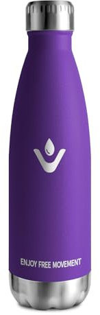 Edelstahl Trinkflasche 500ml, Auslaufsichere Isolierflasche, Kohlensäure Geeignet, Vakuum Thermoskanne, Isolierflasche BPA-Frei, Wasserflasche für Sprudel, Schule, Outdoor, Sprudel, Camping, Yoga