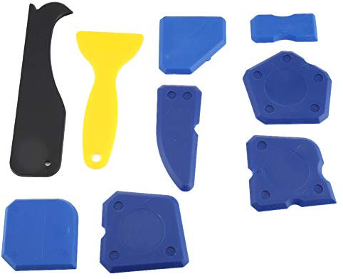 Ensemble de dissolvant de scellant en silicone de 9 PCS, kit d'outils de calfeutrage de coulis professionnel avec grattoirs multi-angles, outils de finition de carreaux de salle