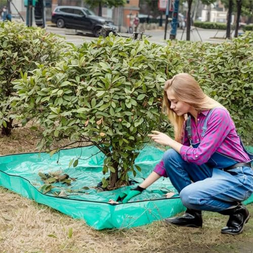 Cnwinu Pflanzmatte, Baumbeschneidung Pflanzunterlage Trimmen mit 30cm Loch, Verdickte Wasserdichte Pflanzenkübel Gartenmatte, Gartenwerkzeug, Faltbar Topf Umtopfmatte（2m×2m）