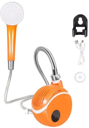 Yhsioaklo Portatil Campingdusche | càmper Dusche mit einem digitalen Temperaturbildschirm | Kompakte wiederaufladbare Pumpe für Reisen, Auto, Haustiere und Outdoor -Aktivitäten