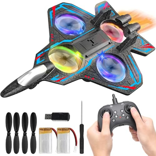 RC Airplane, RC Plane Toy, Airplanes Drone Remote Controlled, Remote Control Airplane, Foam Easy to Control with Flash Light