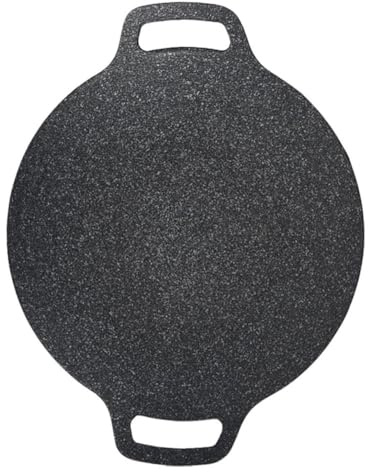 Amosfun Poêle Barbecue Coréenne Ronde Surface Antiadhésive pour Pique et Camping Spécialement Conçue pour Crevettes et Grillades Uniformes