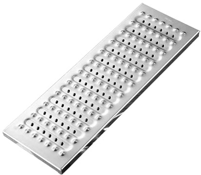 Rejilla De Drenaje De Acero Inoxidable 304 Para Exteriores Con Gránulos Antideslizantes Para Jardín, Patio, Pasarela, Garaje(22.8x9.8x0.98in)