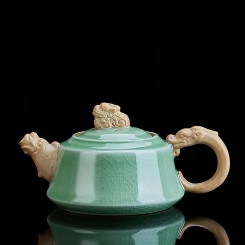 SCZMBLTLNV Teekannen Yixing-Tonkessel Kaffeegeschirr Gaiwan-Teekannen Samowar KED-Glasur Der Teekanne Tontopf Teeservice Und Ge-Ofen-Teegeschirr Porzellan-Teeservice Tragbares Teeservice(A)