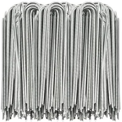 Grapas de Jardín 10/20/30/50pcs Garden Stakes Heavy Duty Galvanized Steel Tent Staples Securing Pegs for Landscape Irrigation Tubes Fence Sod Pins Ground Nail(50pcs,0.25x4x10cm)