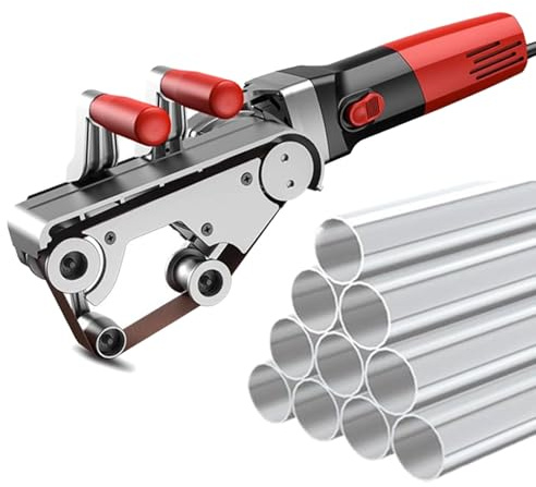 Levigatrice professionale per tubi in acciaio inox, 1100 W, portatile, 6 velocità variabili, con 5 nastri abrasivi per lucidare i tubi