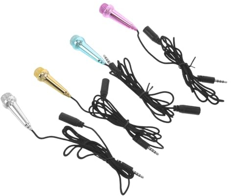 POPETPOP 4pièces Micro Filaire pour Telephone Portable Micro Telephone pour Enregistrer Micro Streaming Jeux Vidéo Chanter Mini Enregistrer Interview Vocal