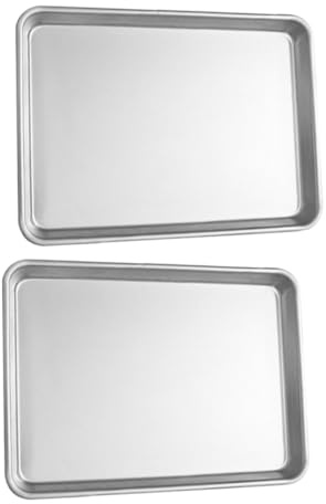 Gatuida 2 pièces Lot de Plaques de Cuisson Alliage Aluminium Rectangulaires Antiadhésives Moules à Gâteau Multifonctions pour Pâtisserie Cuisson Réutilisable pour Biscuits Toast et