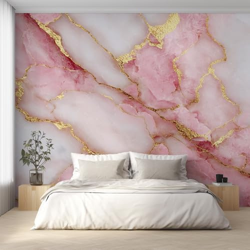 Generisch Tapete Rosa Marmor, Fototapete Marmor Struktur, Vliestapete für Schlafzimmer Wohnzimmer, Wand Deko Tapeten, Wandverkleidung 100x70 cm D&O135