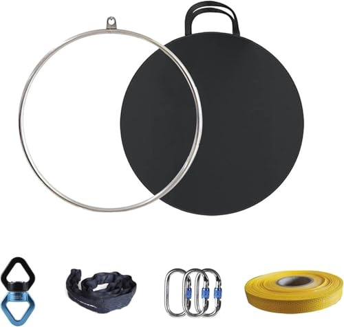 Aerial Hoop Reifen mit Aufbewahrungstasche, 360° Schwenkbarer Akrobatischer Ring Set für Gymnastik und Tanz, Flexibilität Trainingsgeräte für Anfänger und Profis, Dia 90cm