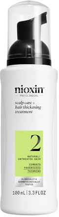 Nioxin Scalp + Hair Thickening System 2 Leave on Treatment | For Natural or Untreated Hair with Progressed Thinning | 3.4 Fl oz.