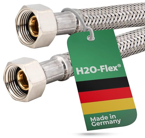 Flexschlauch mit 3/8 Innengewinde an beiden Enden 150 cm / 1500 mm – flexibler Panzerschlauch, Schlauch für Trinkwasser Verbindungsschlauch für Wasserhähne, Spülbecken, Küchen, Badezimmer, Toiletten