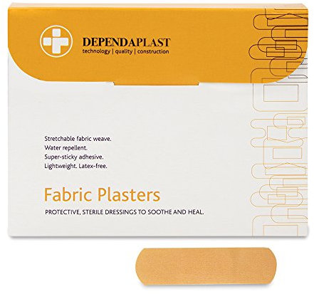 Dependaplast Advanced Fabric Plasters 7cm x 2cm - Hi Tech Lightweight, Water-Repellent, Flexible, Super-Sticky Adhesive - Box of 100