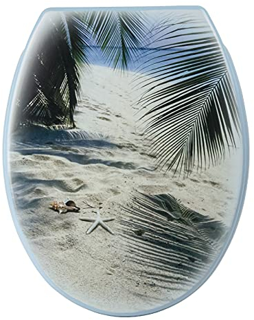 Sanlux 40385 6 Sitz Urlaubsfeeling, Toilettensitz, WC-Brille aus Duroplast, Klodeckel, Toilettendeckel, Metall-Scharnier, Universal