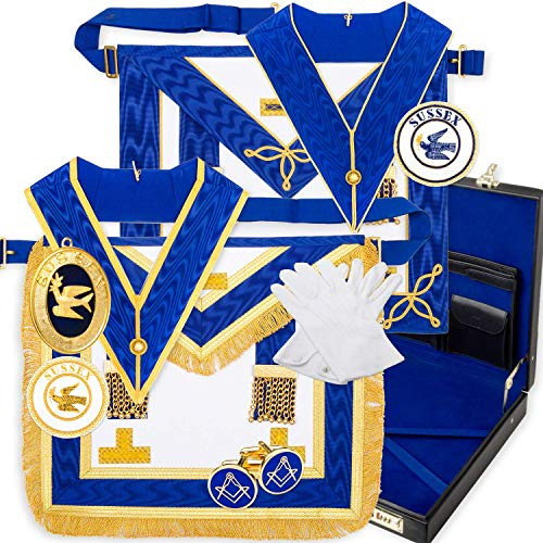 Masonic Deluxe Craft Provincial Undress & Full Dress Lambskin Pack with Superior Imitation Leather Soft Case & Large Gloves