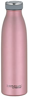 THERMOcafé by THERMOS TC BOTTLE rose gold mat 0,50l, Isolierflasche aus Edelstahl, kohlensäurefest, 12h heiß 24h kalt, Auslaufsicher, für Schule, Unterwegs & Büro