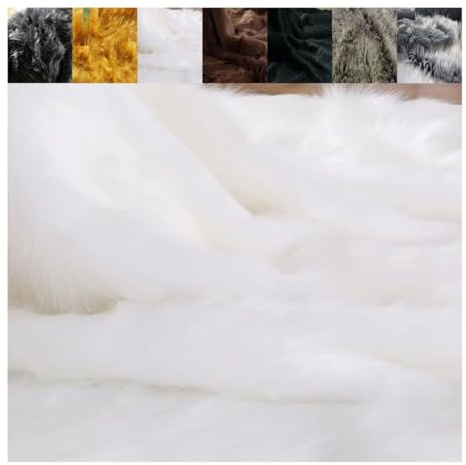 FABRICS-CITY WIEß FLOKATI TEDDYFELL STOFF 50X75CM KARNEVAL BEKLEIDUNG BASTEL REQUISITEN FOTOSHOOTING DEKO, 2632(weiß)