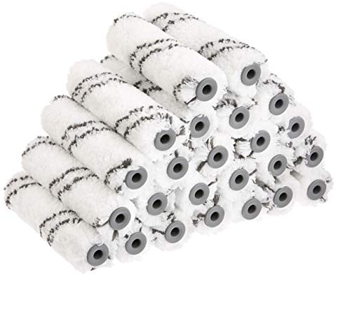 Amazon Basics Microfiber Paint Roller Covers for Smooth Finish, Shedless, Washable, 4, 24-Pack