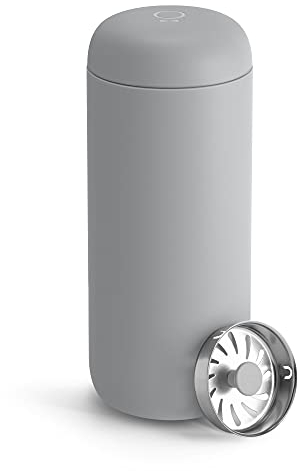 Fellow Carter Move - Tasse de voyage - Gobelet à café et à thé isotherme en acier inoxydable avec intérieur en céramique et protection anti-éclaboussures, gris mat, 470 ml