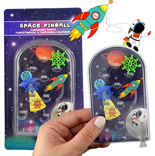 LG-Imports Geduldsspiel Mini Flipper Space 6 Stück Weltraum Flipperspiel Kinder Mitgebsel Pinball
