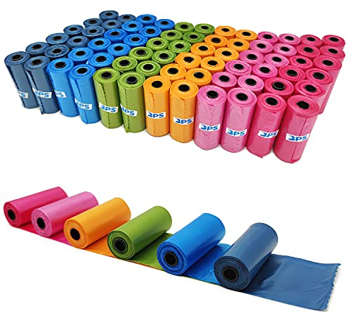 BPS 1080 Hundekotbeutel für Haustiere, Packung mit 72 Rollen, mehrfarbig BPS-5382 x 01