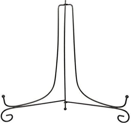 10 Tums Tallrikställ, Kockbokställ för Kök, Tavelställ, Tallrikställ för Mycket Stor Tallrik 1 St 4 Järn Staffli Classic Displayställ Skål Tallrik Fotoram Bok Artwor Svart (12 tum)