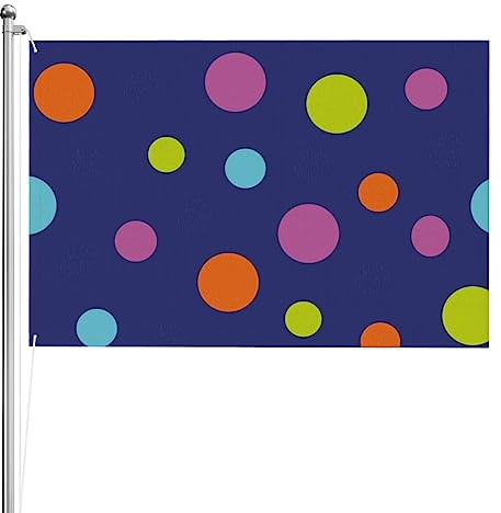 Drapeau à pois rouge et blanc - 1,2 x 1,8 m - Résistant et double face - Drapeau de jardin amusant - Fournitures de fête - Cadeau - Décoration murale intérieure et extérieure