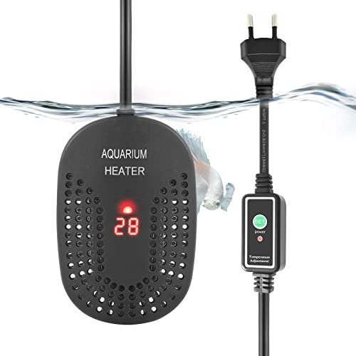 PYPABL Mini Chauffage pour Aquarium 50W 100W, Chauffage Réglable pour Aquarium avec Contrôleur de Température Externe, Chauffage Incassable pour Poissons et Tortues, Eau Douce et Eau Salée (50W)